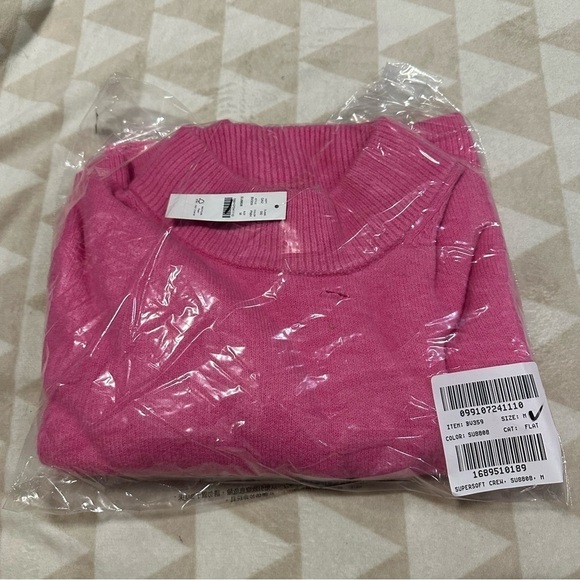 J crew heather petunia pink Chunky crewneck sweater in Supersoft yarn - Picture 4 of 5